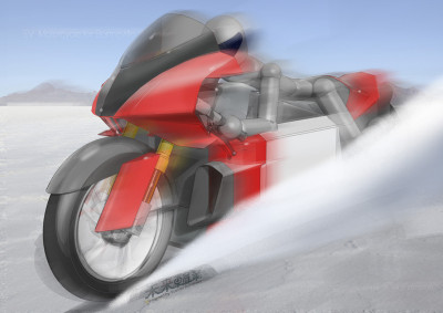 モビテック様ＥＶボンネビルチャレンジプロジェクト、スケッチのイメージ