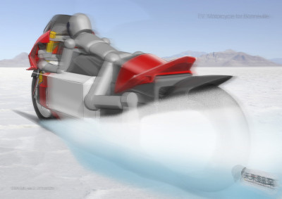 モビテック様ＥＶボンネビルチャレンジプロジェクト、スケッチのイメージ