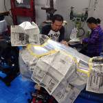 ＦＲＰのために養生をして